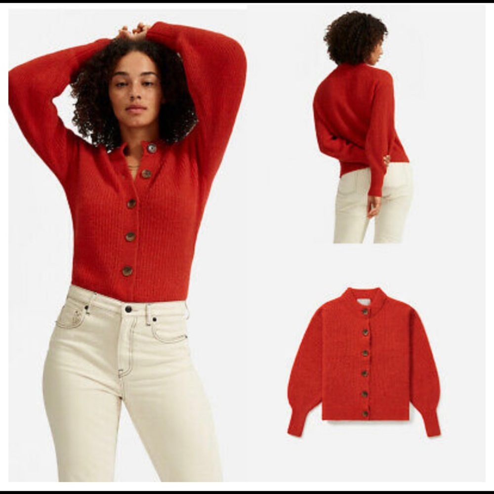 Everlane Alpaca Crew Cardigan Sweater